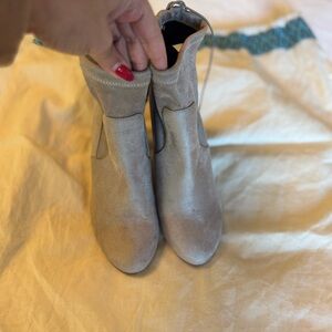 Elegant Silver Women's Ankle Boots